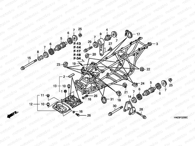 F-32 FRAME BODY (TRX500FA1/2/3/4)