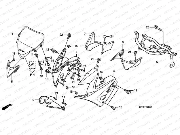 F-32 UPPER ENGINE HOUSING (CBR125R / RS / RW5 / RW6 / RW8)