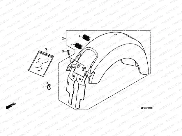 F-34 REAR FENDER (VT1300CR / CRA)
