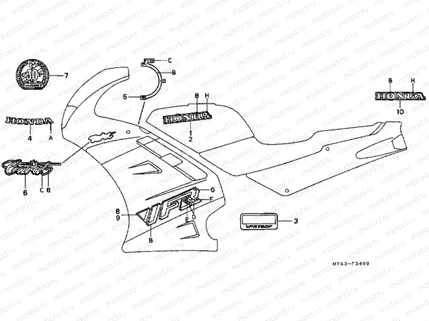 F-34 STRIP / SIGNAL (1) (VFR750FL / FM-CM)