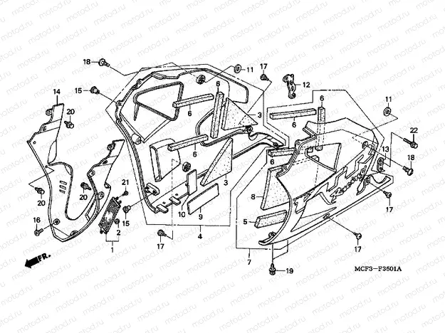F-35-1 LOWER ENGINE HOUSING (VTR1000SP2 / 3/4/5/6)