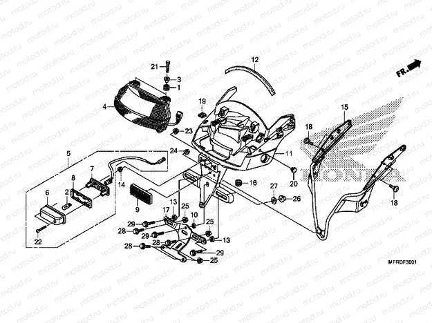 F-36-1 TAILLIGHT / LICENSE LIGHT (VT1300CXA)