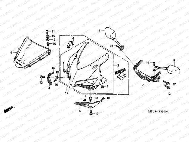 F-36 UPPER ENGINE HOUSING (CBR1000RR4 / 5)
