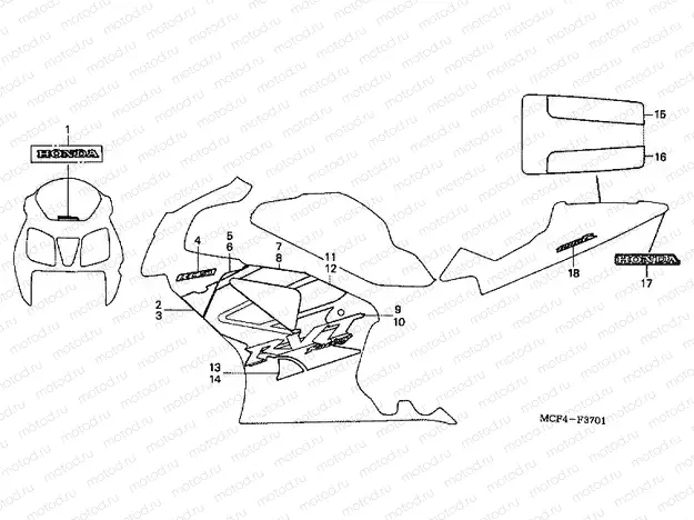 F-37-3 SIGN / STRIP (VTR1000SP3-CM)