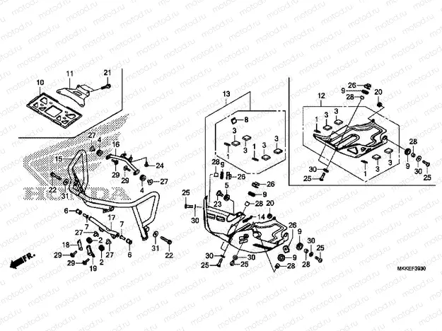 F-39-30 FRONT SIDE PIPE/SKID PLATE