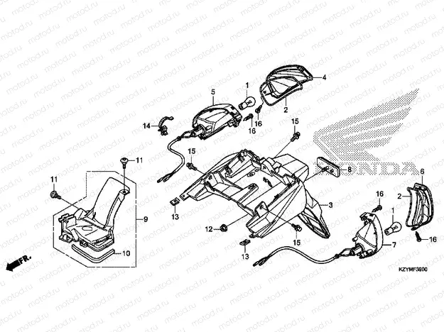 F-39 REAR FENDER / REAR Flasher