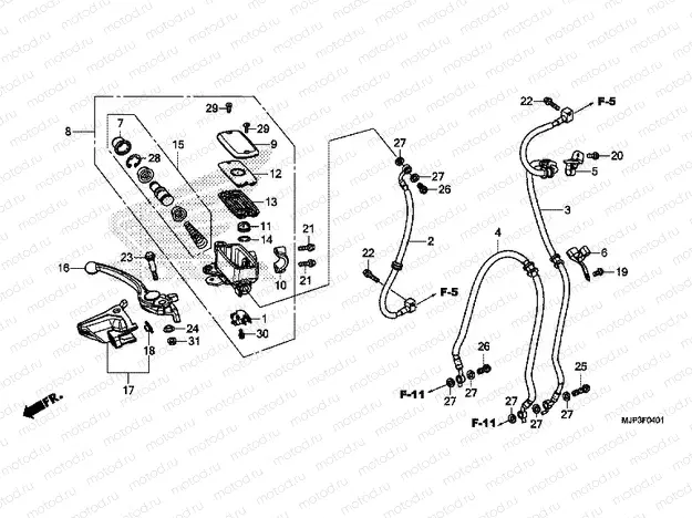 F-4-1 FR. BRAKE MASTER CYLINDER (CRF1000A / CRF1000D)
