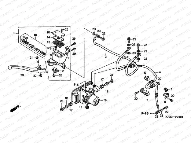 F-4-1 FRONT MASTER CYLINDER / ABS MODULATOR (NSS250A)