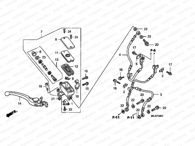F-4-1 FRONT MASTER CYLINDER (CB1300A / SA)
