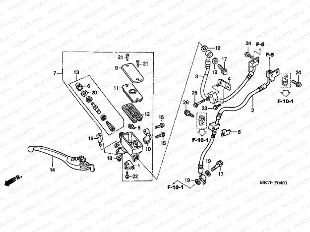 F-4-1 FRONT MASTER CYLINDER (CBF500A)
