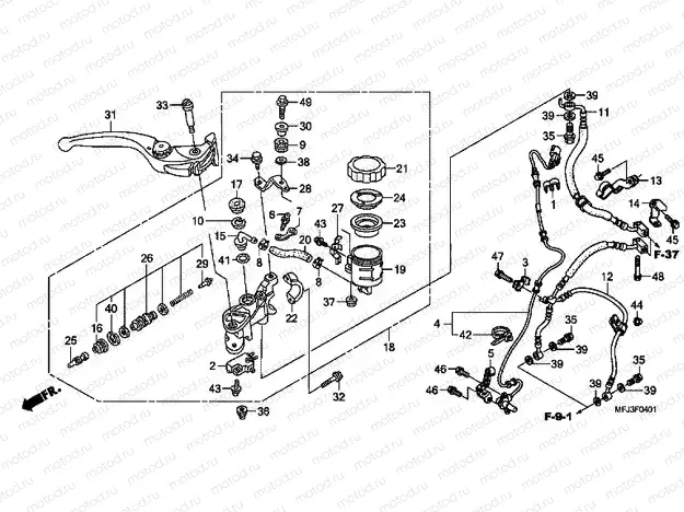 F-4-1 FRONT MASTER CYLINDER (CBR600RA)