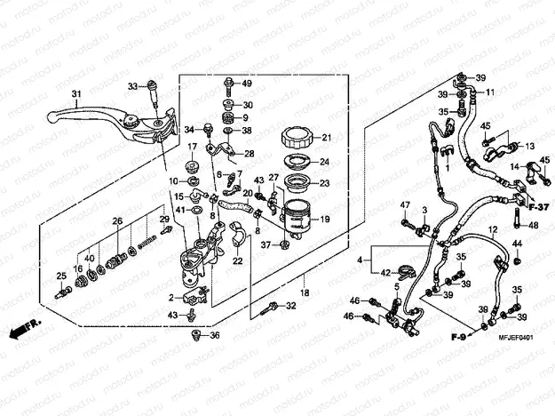 F-4-1 FRONT MASTER CYLINDER (CBR600RA)