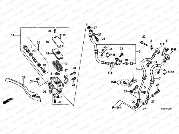 F-4-1 FRONT MASTER CYLINDER (NC700XA / XD)