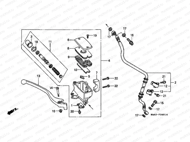 F-4-1 FRONT MASTER CYLINDER (VT1100CV / CW / C2)