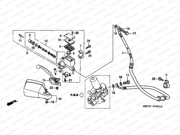 F-4-1 FRONT MASTER CYLINDER (XL1000VA)