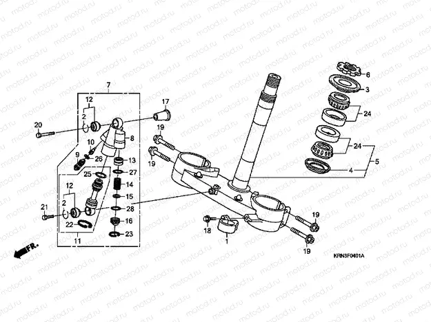 F-4-1 STEERING SHAFT (CRF250R8 / 9) / STEERING COLUMN SHOCK ABSORBER