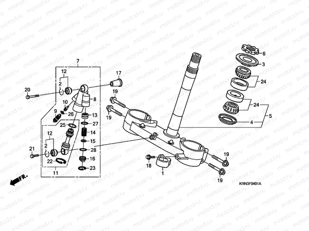 F-4-1 STEERING STEM(CRF250R8/9) /STEERING DAMPER