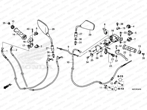 F-4-10 HANDLE LEVER, SWITCH & CABLE