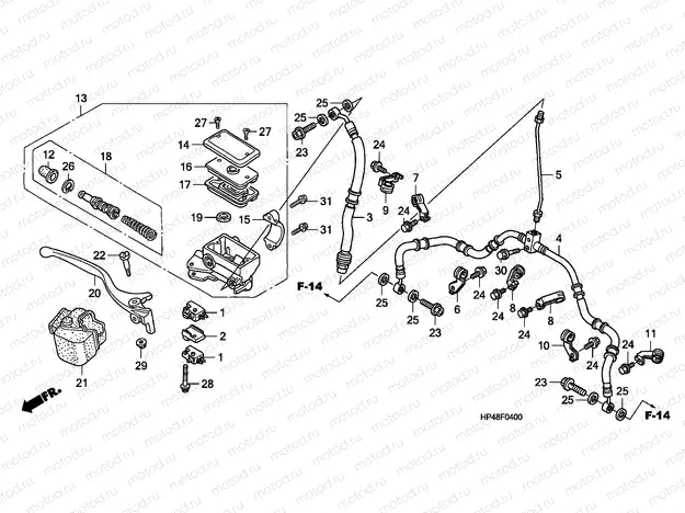 F-4 FR. BRAKE MASTER CYLINDER