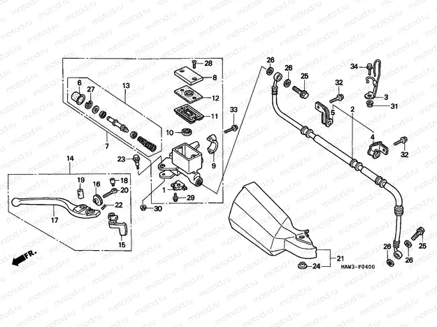 F-4 FR. BRAKE MASTER CYLINDER