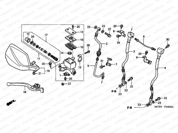 F-4 FR. BRAKE MASTER CYLINDER