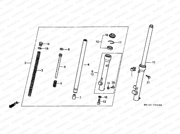 F-4 FRONT FORK (XR80RF / RG / RH)