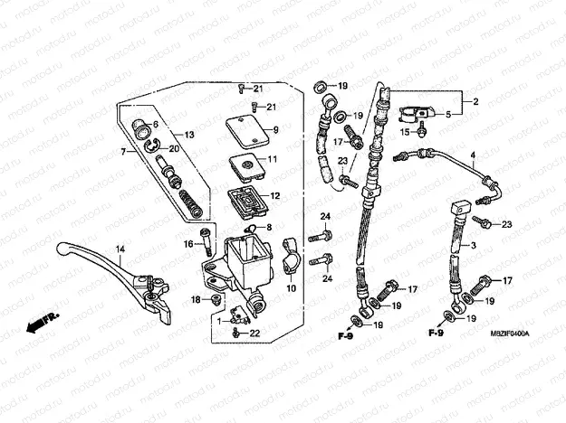 F-4 FRONT MASTER CYLINDER (CB600F2)