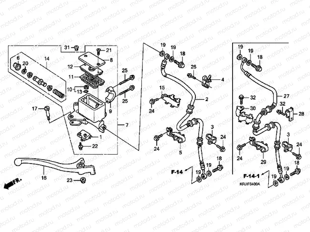 F-4 FRONT MASTER CYLINDER (FES125) (FES150)