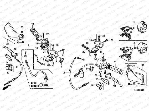 F-4 HANDLE LEVER / SWITCH / CABLE (1)