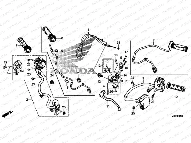 F-4 HANDLE LEVER, SWITCH & CABLE