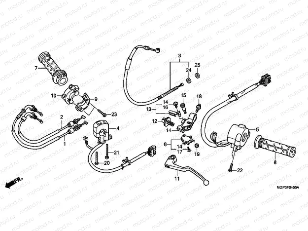 F-4 HANDLE LEVER / SWITCH / CABLE