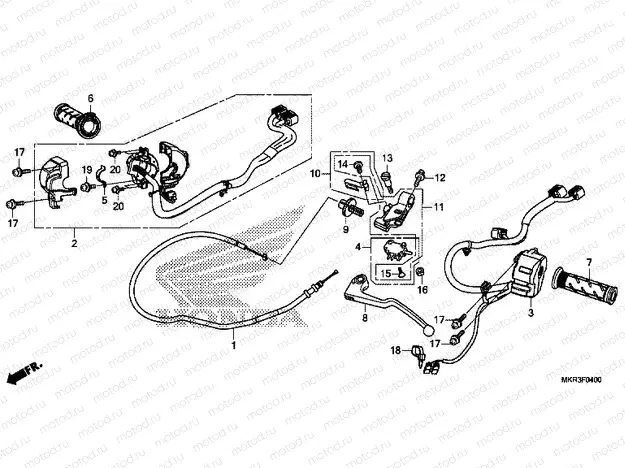 F-4 HANDLE LEVER & SWITCH & CABLE