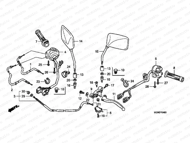 F-4 HANDLE LEVER / SWITCH / CABLE
