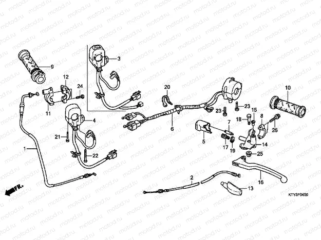 F-4 HANDLE LEVER / SWITCH / CABLE