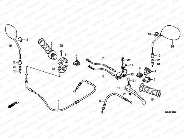 F-4 HANDLE LEVER / SWITCH / CABLE