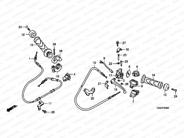 F-4 HANDLE LEVER / SWITCH / CABLE (FRONT DISC BRAKE)
