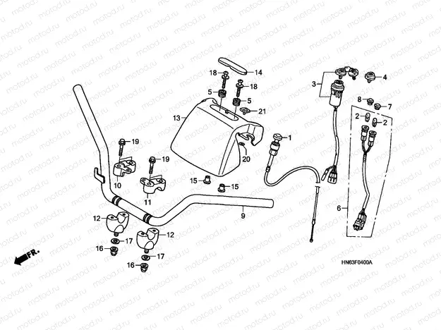 F-4 HANDLE PIPE (TRX250EX1/2/3/4/5)