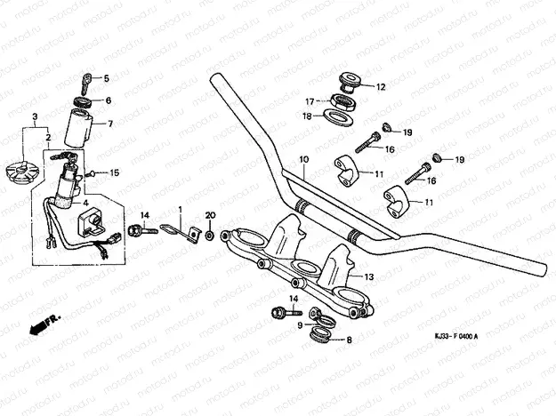 F-4 STEERING BAR TUBE / UPPER BRIDGE