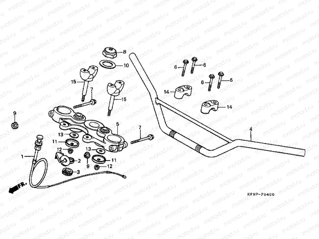 F-4 STEERING BAR TUBE / UPPER BRIDGE