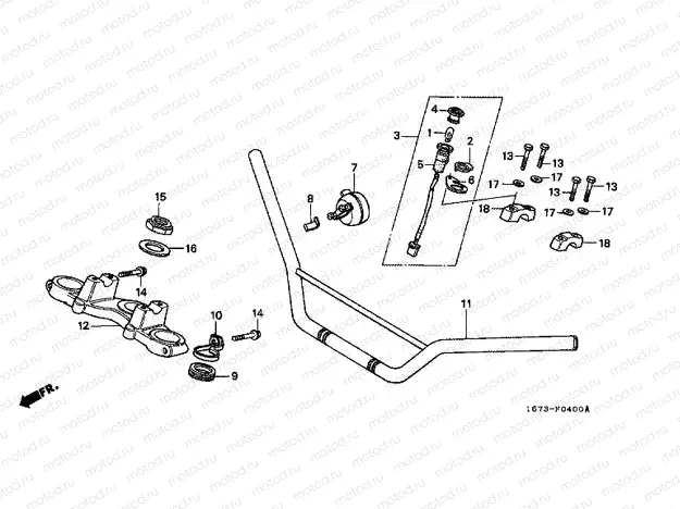 F-4 STEERING BAR TUBE / UPPER BRIDGE