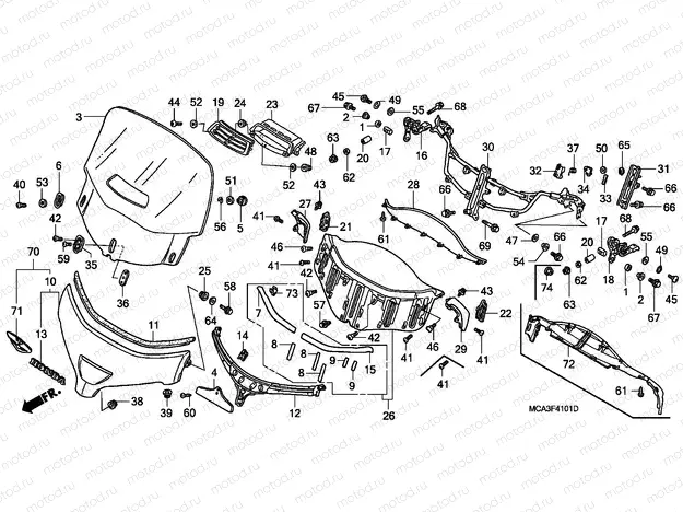 F-41-1 WINDSCREEN (GL1800A4/A5) (GL18006/7/8)