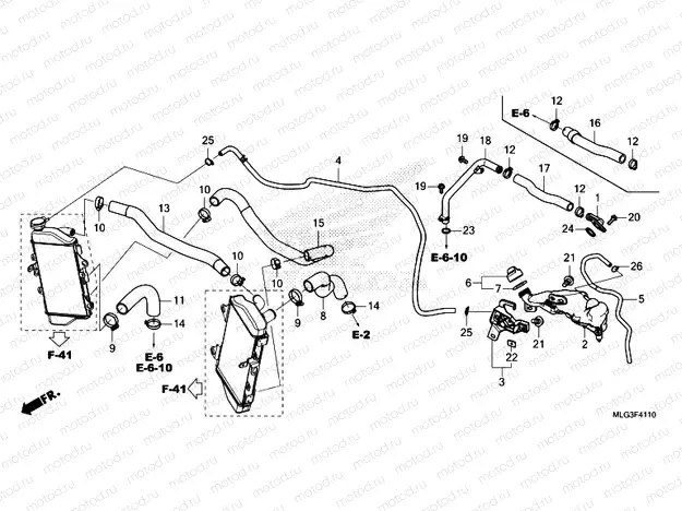 F-41-10 RADIATOR HOSE & WATER PIPE