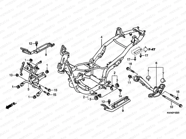 F-42 FRAME HOUSING (WW125EX2A / EX2B)