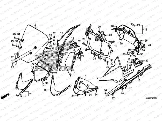 F-43 UPPER ENGINE HOUSING