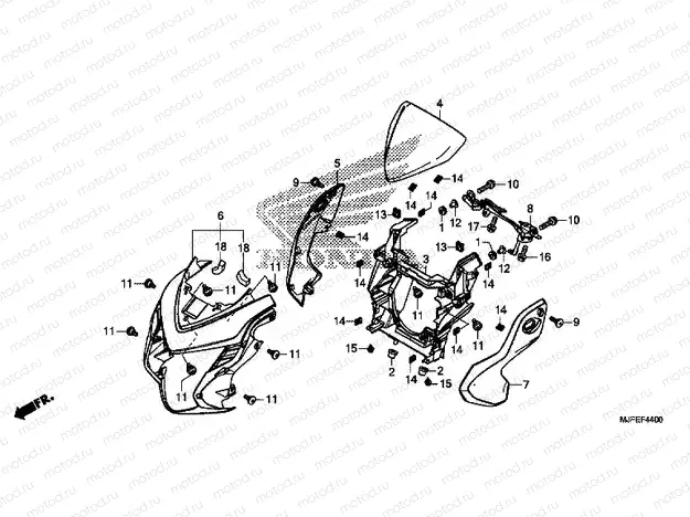F-44 HEADLIGHT COVER