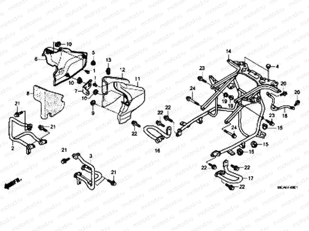 F-48-1 ENGINE GUARD (GL1800C / D / E / F / G)