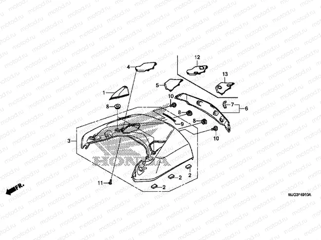 F-49-10 REAR CENTER TOP COVER