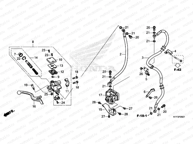 F-5-1 FRONT BRAKE MASTER CYLINDER (WW125A)