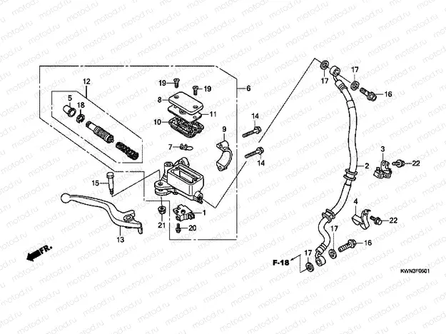 F-5-1 FRONT MASTER CYLINDER (WW125EX2C / EX2D / EX2E / D)
