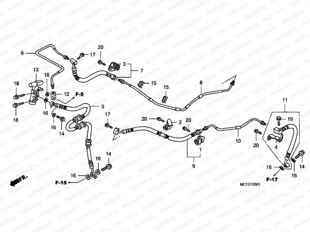 F-5-1 REAR BRAKE PIPE(FJS400D/F JS600D)